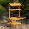 Vintiquewise Wooden 3 Tier Rolling Table Cart With 2 Wheels QI004640 - alternate 4